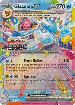 Glaceon ex - 026/131 (Prismatic Evolutions Stamp) (26) Promo Holofoil