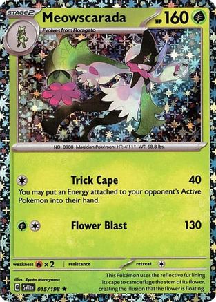 Meowscarada - 015/198 (Sparkle Holo) (15) Rare Holofoil
