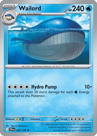 Wailord - 041/159 (41) Holo Rare