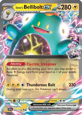 Iono's Bellibolt ex - 053/159 (53) Double Rare Holofoil