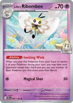 Lillie's Ribombee - 067/159 (67) Rare Reverse Holofoil