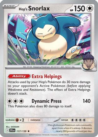 Hop's Snorlax (117) Holo Rare