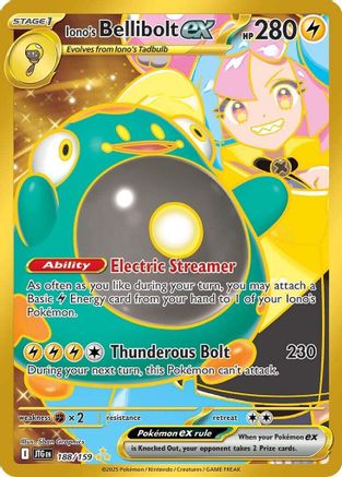 Iono's Bellibolt ex - 188/159 (188) Hyper Rare Holofoil