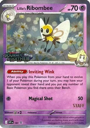 Lillie's Ribombee - 183 (Prerelease) [Staff] (183) Promo Holofoil