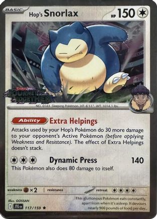 Hop's Snorlax - 117/159 (Cosmos Holo) (117) Promo Holofoil