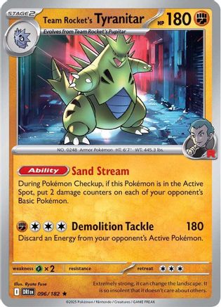 Team Rocket's Tyranitar (96) Rare Reverse Holofoil
