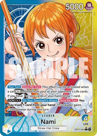 Nami (041) (Alternate Art) (OP11-041) - A Fist of Divine Speed Foil (Cabinet)