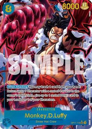 Monkey.D.Luffy (118) (Alternate Art) (OP11-118) - A Fist of Divine Speed Foil (Cabinet-NM)