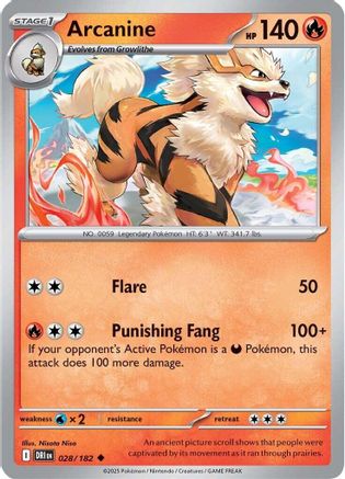 Arcanine (28) Uncommon Reverse Holofoil
