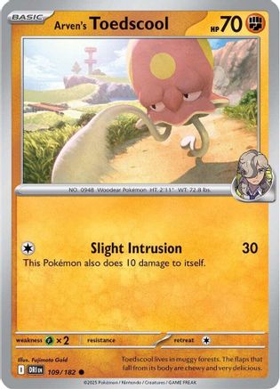 Arven's Toedscool (109) Common Reverse Holofoil