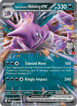 Team Rocket's Nidoking ex - 119/182 (119) Double Rare Holofoil