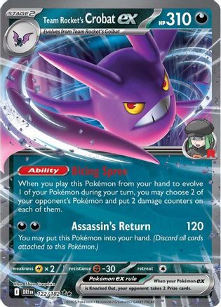 Team Rocket's Crobat ex - 122/182 (122) Double Rare Holofoil