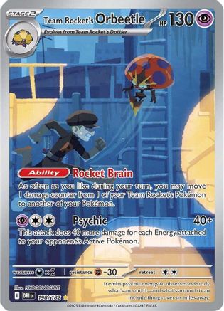 Team Rocket's Orbeetle - 198/182 (198) Illustration Rare Holofoil