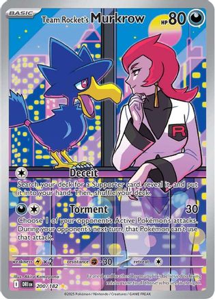 Team Rocket's Murkrow - 200/182 (200) Illustration Rare Holofoil