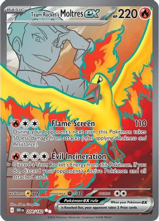 Team Rocket's Moltres ex - 208/182 (208) Ultra Rare Holofoil