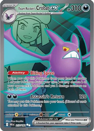 Team Rocket's Crobat ex - 217/182 (217) Ultra Rare Holofoil