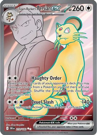 Team Rocket's Persian ex - 219/182 (219) Ultra Rare Holofoil