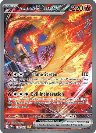 Team Rocket's Moltres ex - 229/182 (229) Special Illustration Rare Holofoil