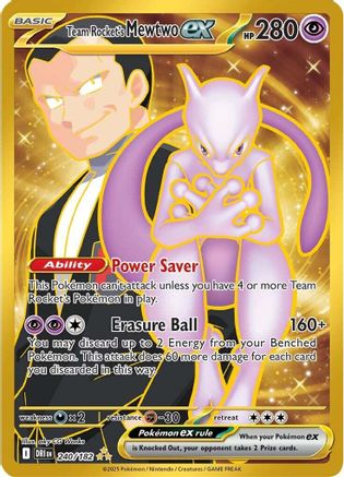 Team Rocket's Mewtwo ex - 240/182 (240) Hyper Rare Holofoil (Cabinet-NM)