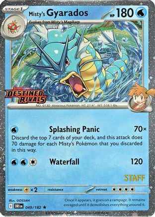 Misty's Gyarados (Prerelease) [Staff] (49) Rare Holofoil