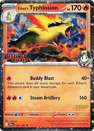 Ethan's Typhlosion (Prerelease) [Staff] (34) Rare Holofoil