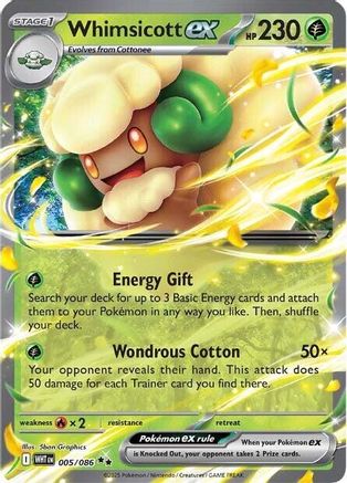 Whimsicott ex (5) Double Rare Holofoil