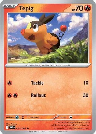 Tepig (11) Common Reverse Holofoil
