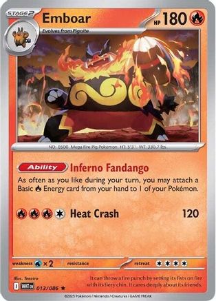 Emboar (13) Rare Reverse Holofoil
