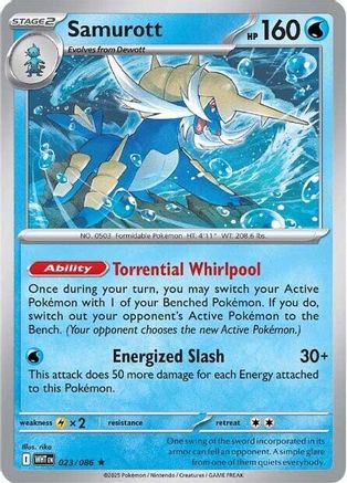 Samurott (23) Rare Reverse Holofoil