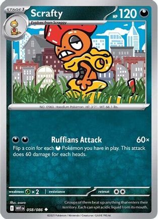Scrafty (58) Uncommon Reverse Holofoil