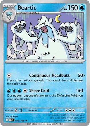 Beartic (26) Rare Reverse Holofoil