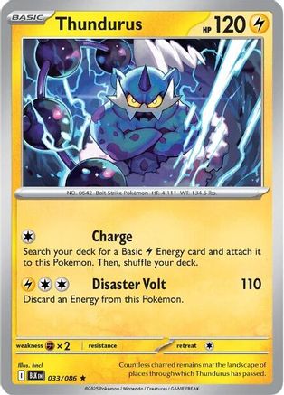Thundurus (33) Rare Reverse Holofoil