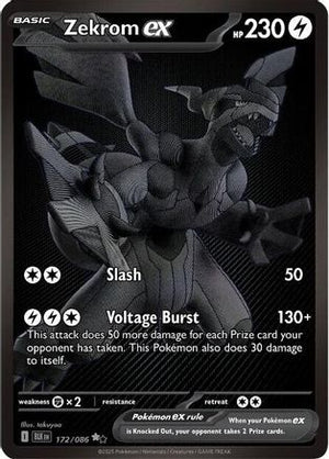 Zekrom ex - 172/086 (172) Black White Rare Holofoil (Cabinet-NM)