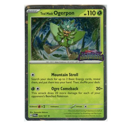 Teal Mask Ogerpon (Twilight Masquerade Stamp) (24) Promo Holofoil