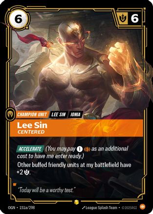 Lee Sin, Centered (Alternate Art) (151a/298) - Origins Foil