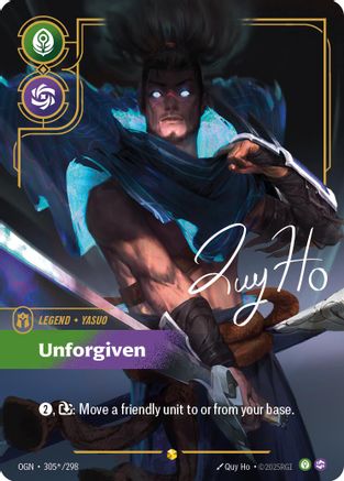 Yasuo, Unforgiven (Signature) (305*/298) - Origins Foil