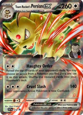 Team Rocket's Persian ex - 218 (218) Promo Holofoil