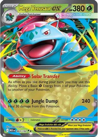 Mega Venusaur ex - 003/132 (3) Double Rare Holofoil