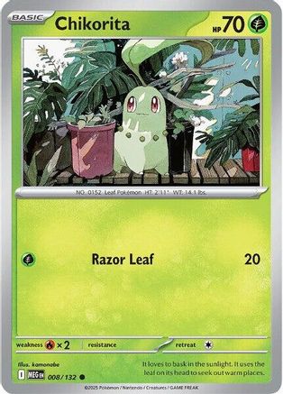 Chikorita (8) Common Reverse Holofoil