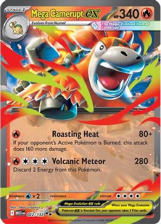 Mega Camerupt ex - 022/132 (22) Double Rare Holofoil