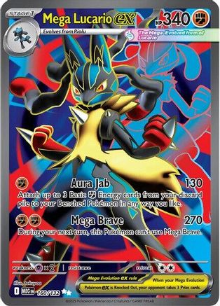 Mega Lucario ex - 160/132 (160) Ultra Rare Holofoil