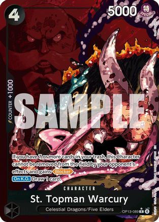 St. Topman Warcury (Alternate Art) (OP13-089) - Carrying On His Will Foil