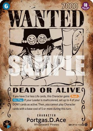 Portgas.D.Ace (119) (Wanted Poster) (OP13-119) - Carrying On His Will Foil (Cabinet-NM)