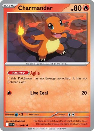 Charmander (11) Common Reverse Holofoil