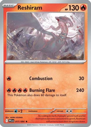 Reshiram (17) Rare Reverse Holofoil