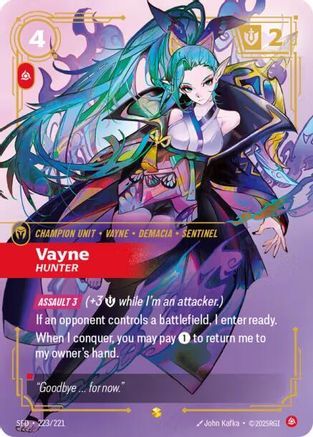 Vayne, Hunter (Overnumbered) (223/221) - Spiritforged Foil