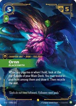 Ornn, Blacksmith (Alternate Art) (058a/221) - Spiritforged Foil