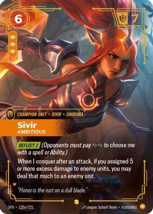 Sivir, Ambitious (Alternate Art) (120a/221) - Spiritforged Foil