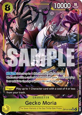 Gecko Moria - OP14-104 (Alternate Art) (OP14-104) - The Azure Sea's Seven Foil (Cabinet-NM)