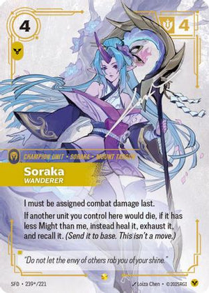 Soraka, Wanderer (Signature) (239*/221) - Spiritforged Foil (Cabinet-NM)